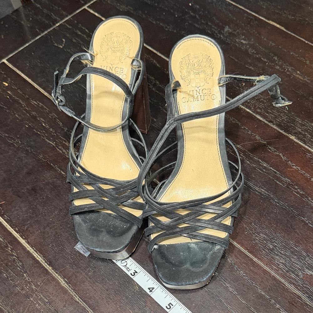 Vince Camuto Black Strappy Heels